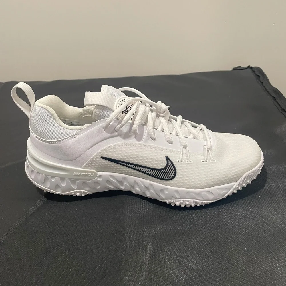 Nike Huarache Varsity Lacrosse Turf Shoes Mens White Black FN0310-101 Size 9